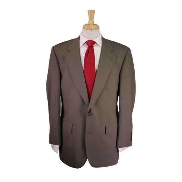 Brooks Brothers Hand Tailored Taupe Brown 2-Btn Wool Luxury Suit 41R - Picture 1 of 9